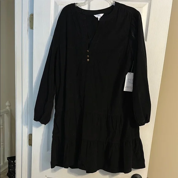time and tru long sleeve dress Time and Tru Women's and Women's Plus Shirt Dress with Long Sleeves, Sizes XS-4X